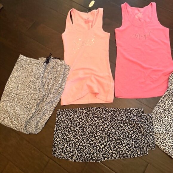 Victoria's Secret Shine  tank Pajama set, 3 pants, 2 tanks  - 1 NWT size small - Picture 2 of 3